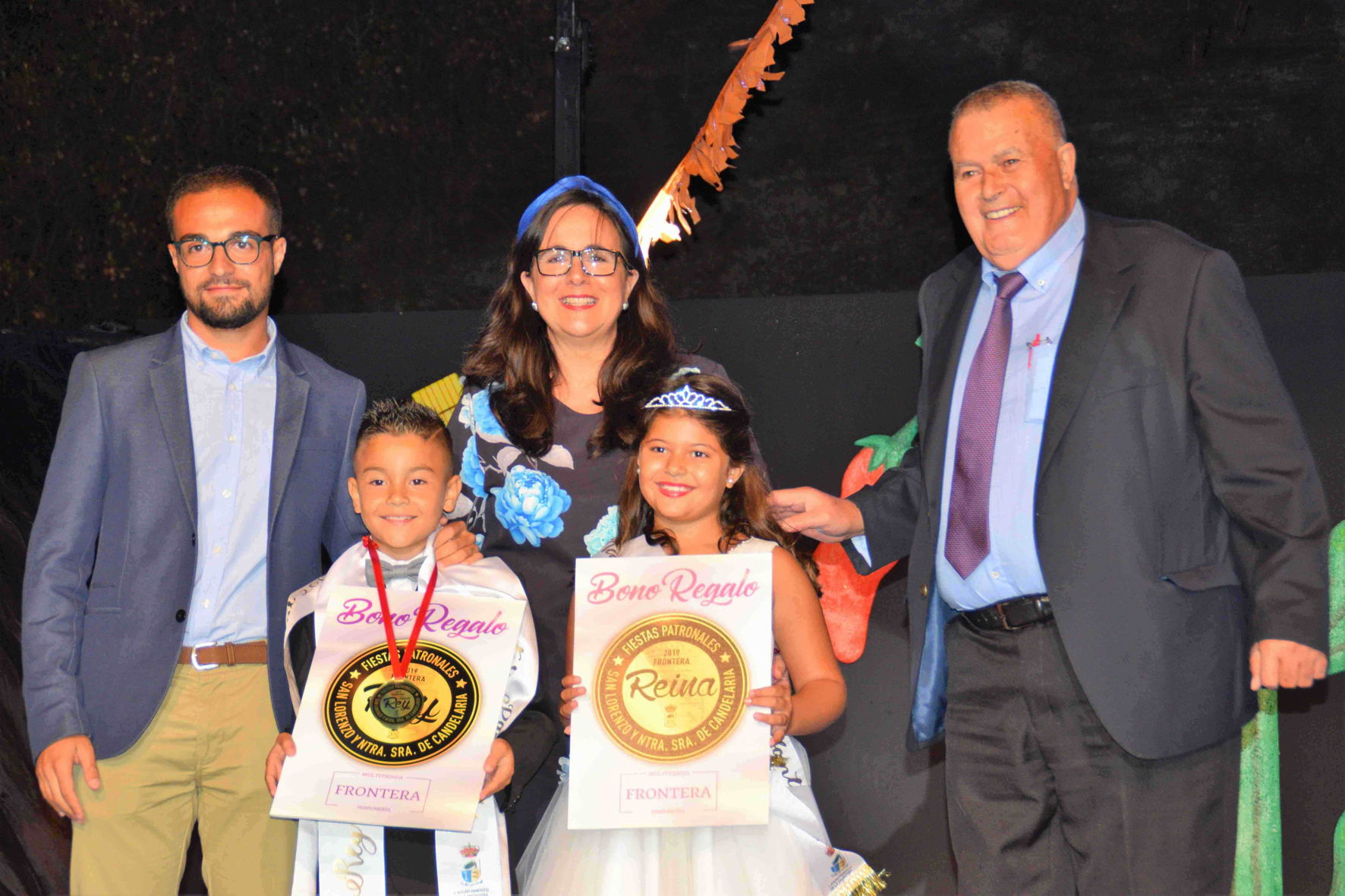 Derek Quintero Rodríguez y Virginia Marcelino Padrón reyes infantiles de las Fiestas Patronales de La Frontera