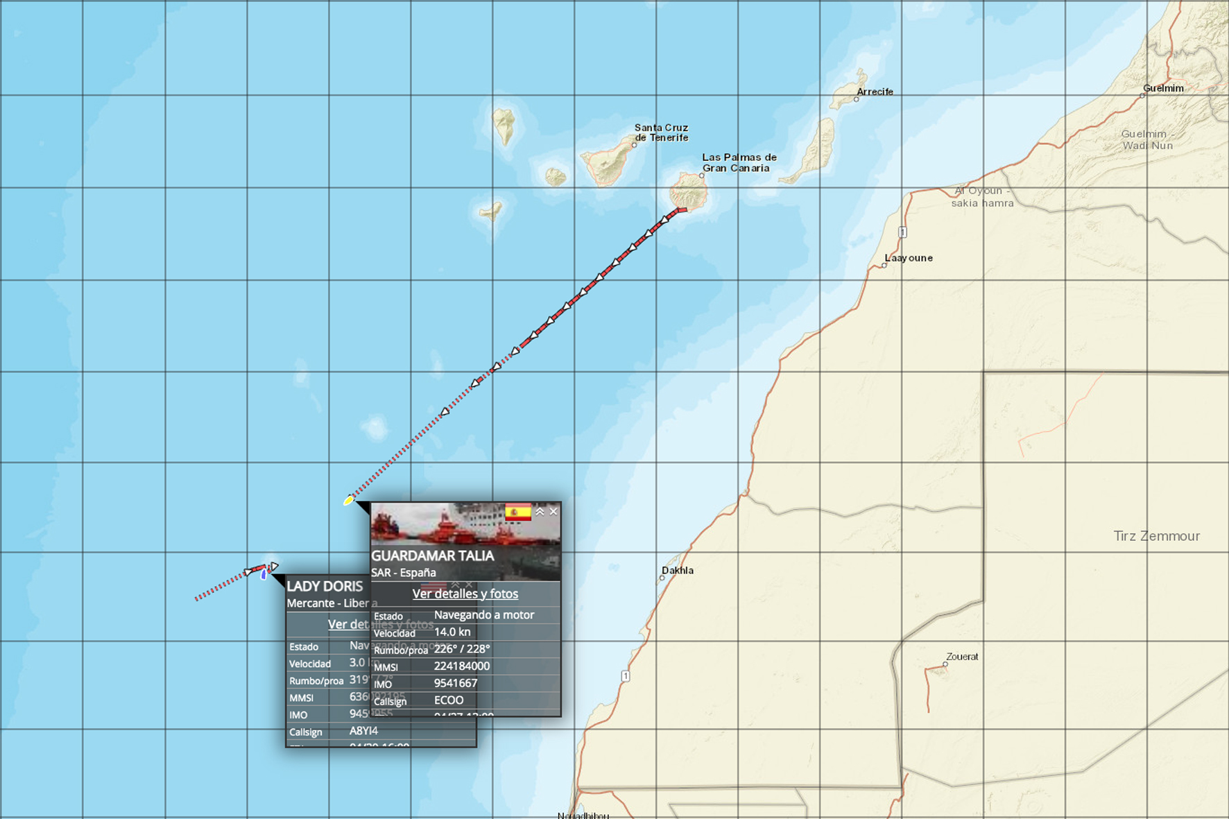 El buque Guardamar Talía remolcara el cayuco localizado ayer al suroeste de El Hierro con 17 fallecidos en su interior hasta el puerto de Los Cristianos