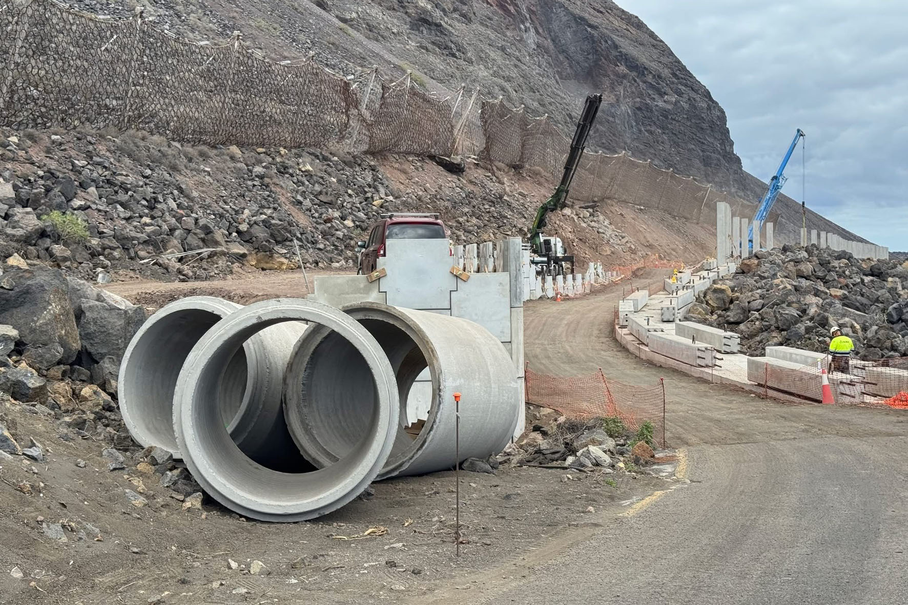 El Cabildo realizará un cierre temporal de la carretera HI-500 a partir de mañana, miércoles,  por obras del falso túnel de Bascos