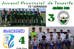 Jornada 13ª Juvenil provincial de Tenerife, Atlético Paso 3 – C.D. Concepción 4