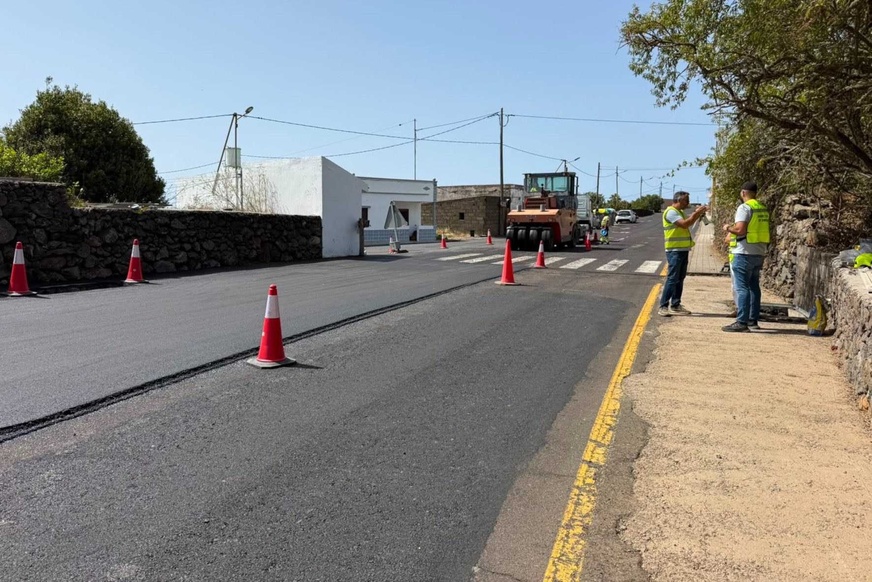 Avanzan las obras de mejora de la carretera HI-35 entre El Majano e Isora