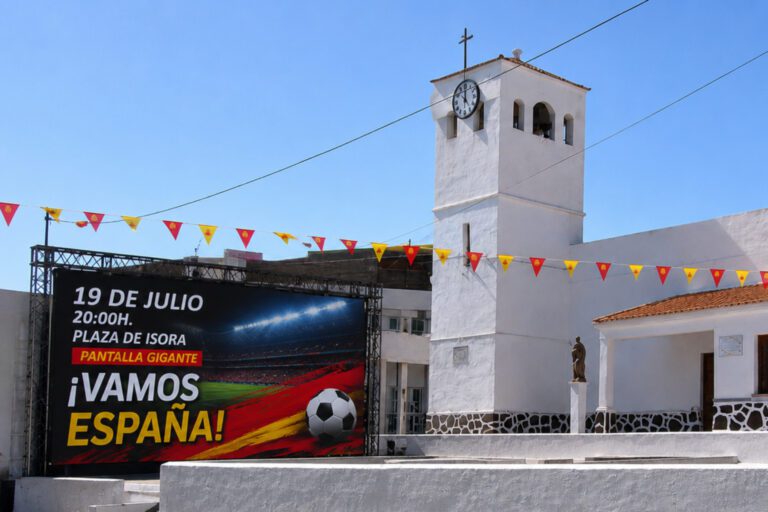 El Ayuntamiento de Valverde instalará una pantalla gigante en la plaza de Isora para la final del Mundial de Fútbol