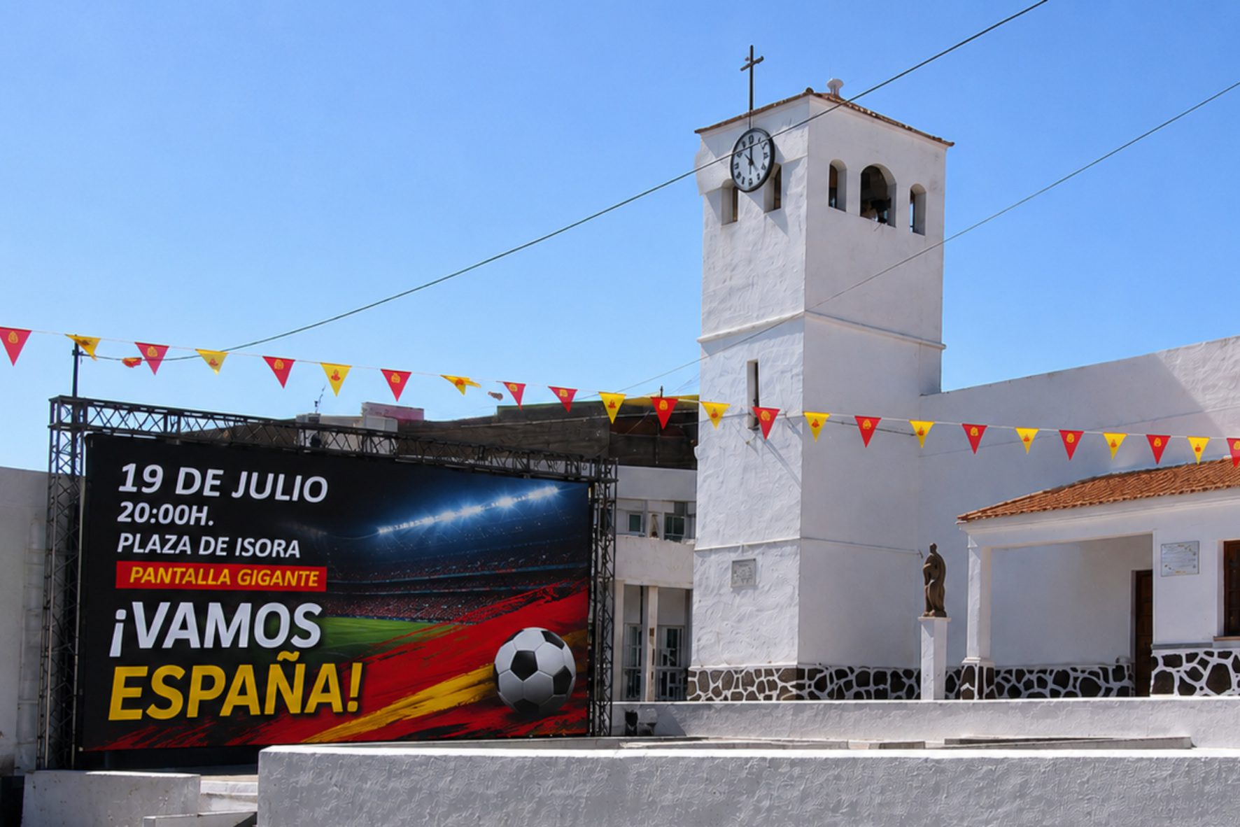 El Ayuntamiento de Valverde instalará una pantalla gigante en la plaza de Isora para la final del Mundial de Fútbol